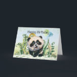 Panda Kid Happy Birthday Karte<br><div class="desc">Der niedlichste Panda-Bär,  der einen zum Geburtstag mit Ballons hält</div>