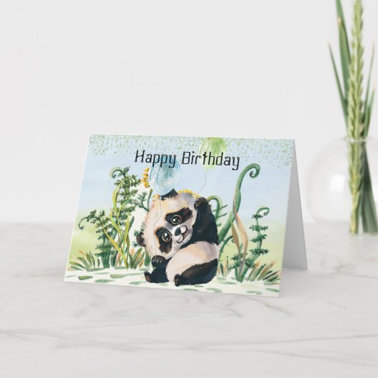 Panda Kid Happy Birthday Karte (Vorderseite)