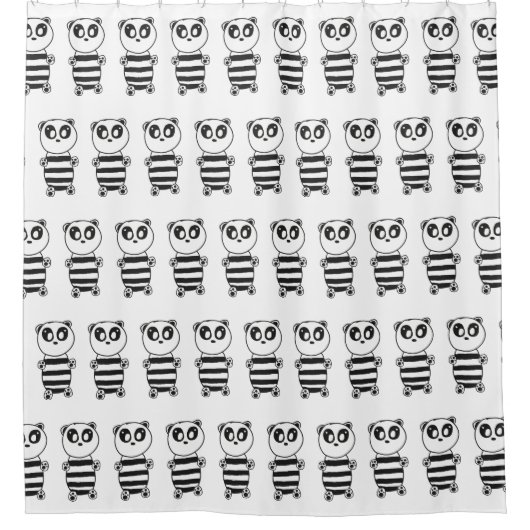 Panda Kids Duschvorhang (Vorderseite)