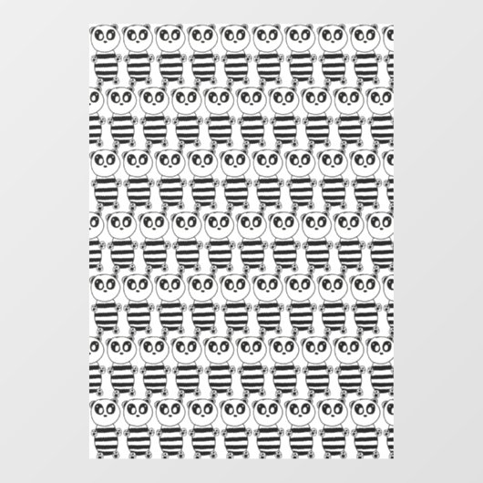 Panda Kids Fensteraufkleber (Blatt)