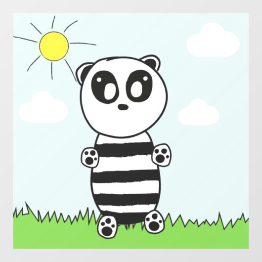 Panda Kids Fensteraufkleber (Blatt)