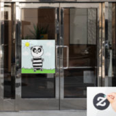 Panda Kids Fensteraufkleber (Büro Tür)
