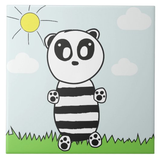 Panda Kids Fliese (Vorderseite)