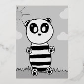 Panda Kids Folieneinladung (Rückseite)