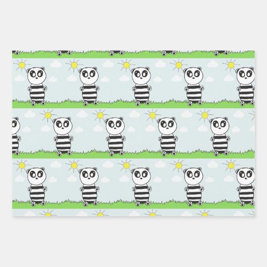 Panda Kids Geschenkpapier Set (Vorderseite)