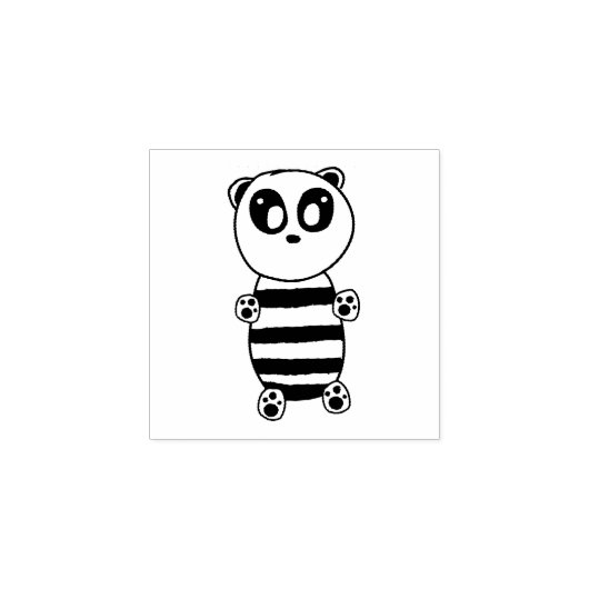 Panda Kids Gummistempel (Prägung)