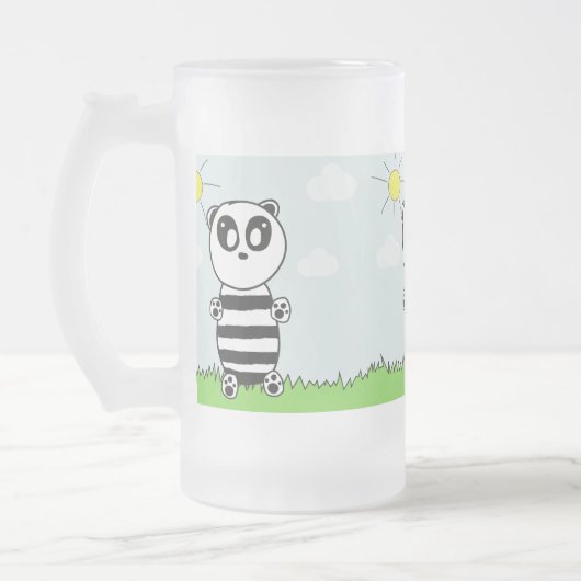Panda Kids Mattglas Bierglas (Links)