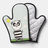 Panda Kids Ofenhandschuh (Vorderseite/Rückseite)