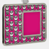 Panda Kids Rahmen-Ornament Silber (Rechts)