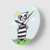 Panda Kids Runde Wanduhr (Winkel)
