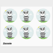Panda Kids Runder Aufkleber (Blatt)