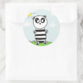 Panda Kids Runder Aufkleber (Tasche)