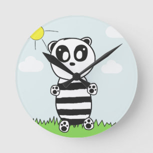 Panda Kinder Runde Wanduhr