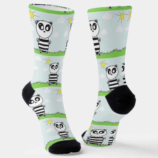 Panda Kinder Socken (Gewinkelt)
