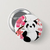 Panda-Kirschblüten Button (Vorne & Hinten)