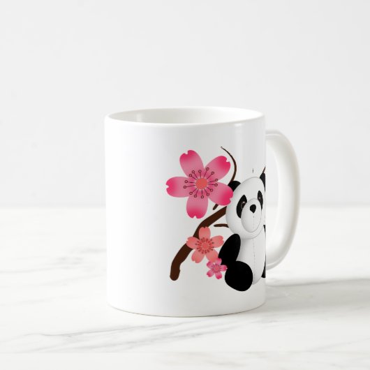 Panda-Kirschblüten Kaffeetasse (VorderseiteRechts)