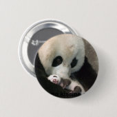 Panda kissing cub button (Vorne & Hinten)