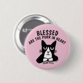 Panda Kitty Cat Knöpfe, BLESSED SIND IM HERZEN Button (Vorne & Hinten)
