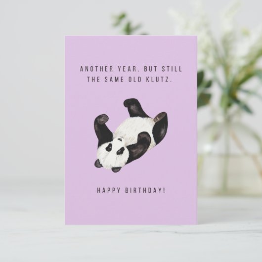 Panda Klutz Birthday Card (Stehend Vorderseite)