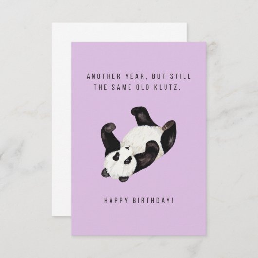 Panda Klutz Birthday Card (Vorne/Hinten)