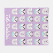 Panda Koala Kawaii Donut Pattern Personalisiert Fleecedecke (Vorderseite (Horizontal))