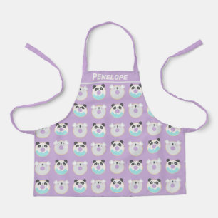 Panda Koala Kawaii Donut Pattern Personalisiert Schürze