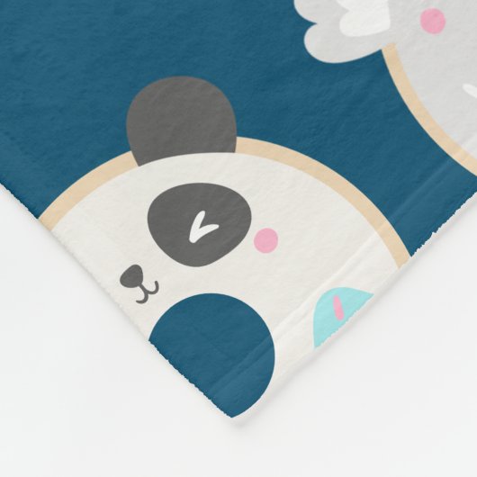 Panda Koala Kawaii Donuts Personalisierter Name Fleecedecke (Ecke)