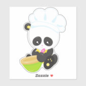 Panda kochen, Panda backen, Niedlich Panda, Bowl Aufkleber (Blatt)