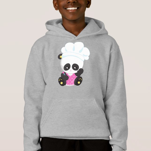 Panda kochen, Panda backen, Niedlich Panda, Whisky Hoodie (Vorderseite)