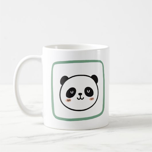 Panda-Kopf minimalist grafisches Symbol Kaffeetasse (Links)