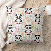 Panda-Kubikblumen, rosa, Kissen (Decke)