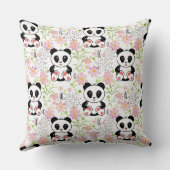 Panda-Kubikblumen, rosa, Kissen (Rückseite)