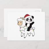 Panda Lama Christmas Snow Winter Animals Postkarte (Vorne/Hinten)