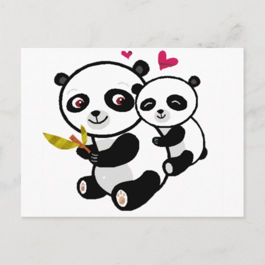 Panda Liebe <3 Postkarte (Vorderseite)