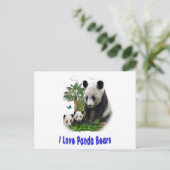 Panda Liebe Art Postkarte (Stehend Vorderseite)