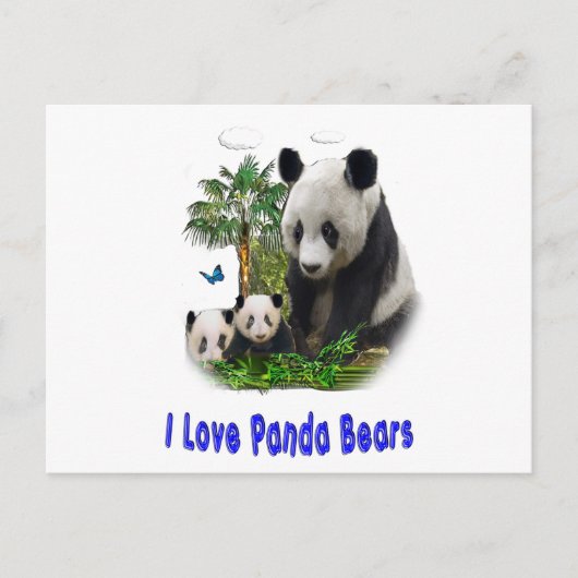 Panda Liebe Art Postkarte (Vorderseite)