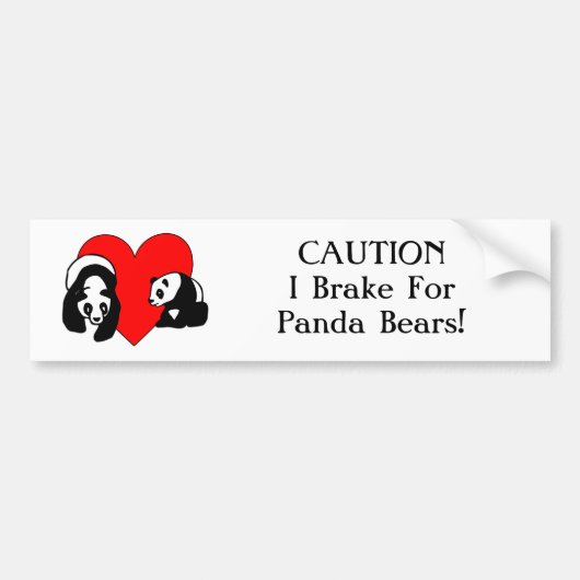 Panda-Liebe Autoaufkleber (Vorne)