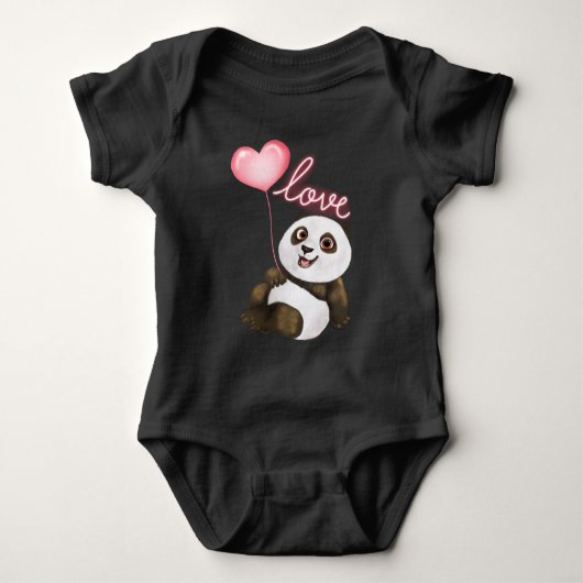 Panda-Liebe Baby Strampler (Vorderseite)