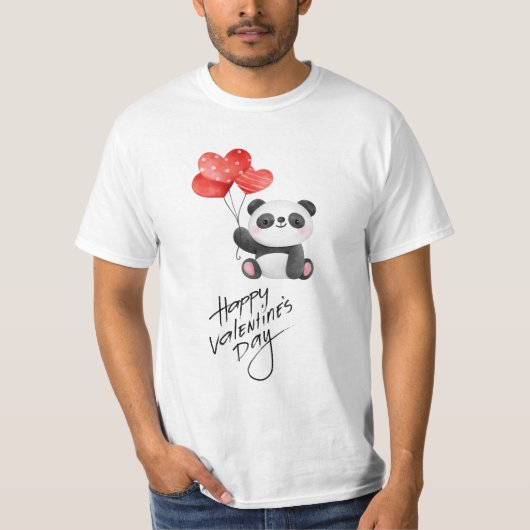 Panda Liebe Balloons T-Shirt (Vorderseite)