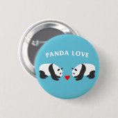 Panda Liebe (blau) Button (Vorne & Hinten)