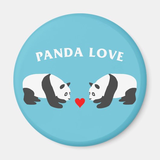 Panda Liebe (blau) Magnet (Vorne)