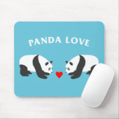 Panda Liebe (blau) Mousepad (Mit Mouse)