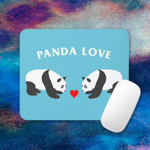 Panda Liebe (blau) Mousepad