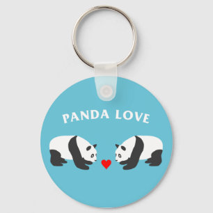 Panda Liebe (blau) Schlüsselanhänger