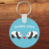 Panda Liebe (blau) Schlüsselanhänger (Vorderseite)