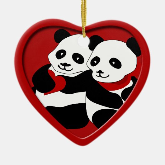 Panda Liebe Couple Christmas Ornament (Vorne)