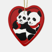 Panda Liebe Couple Christmas Ornament (Links)