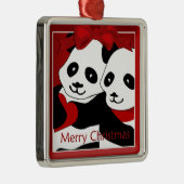 Panda Liebe Couple Christmas Premium Ornament (Rechts)
