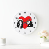 Panda-Liebe Große Wanduhr (Zuhause)