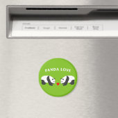 Panda Liebe (grün) Magnet (In Situ (Geschirrspüler))